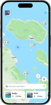 Live map with occupancy at nearby anchorages